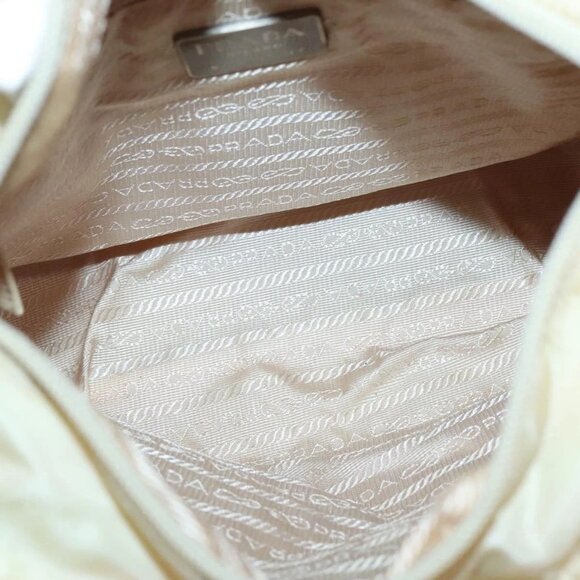 PRADA Chain Shoulder Bag Nylon Ivory Silver Auth 137031 - Picture 14 of 16